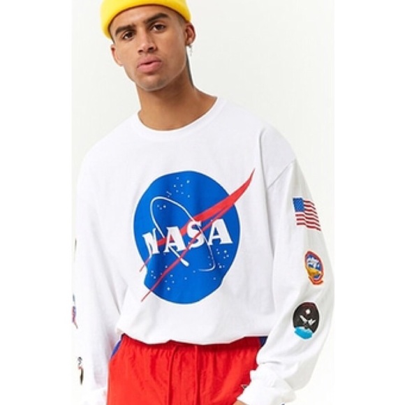 Vintage Tops - Vintage Style NASA Long Sleeve Graphic Top Unisex